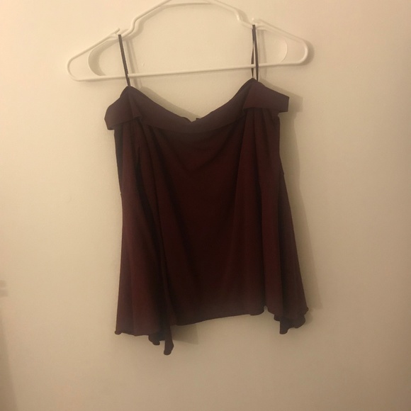 Express burgundy Bell-sleeve Top - Picture 2 of 3